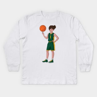 Basketball Ball Spinning Kids Long Sleeve T-Shirt